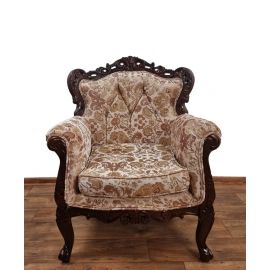 Stylowy, Ręcznie Rzeźbiony Fotel 119046N