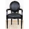 Stylowe Czarne Krzesło, Fotel z Podłokietnikami 119122